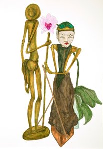Fique, 2015 (lápis, caneta e tinta no papel) de Stevie Taylor